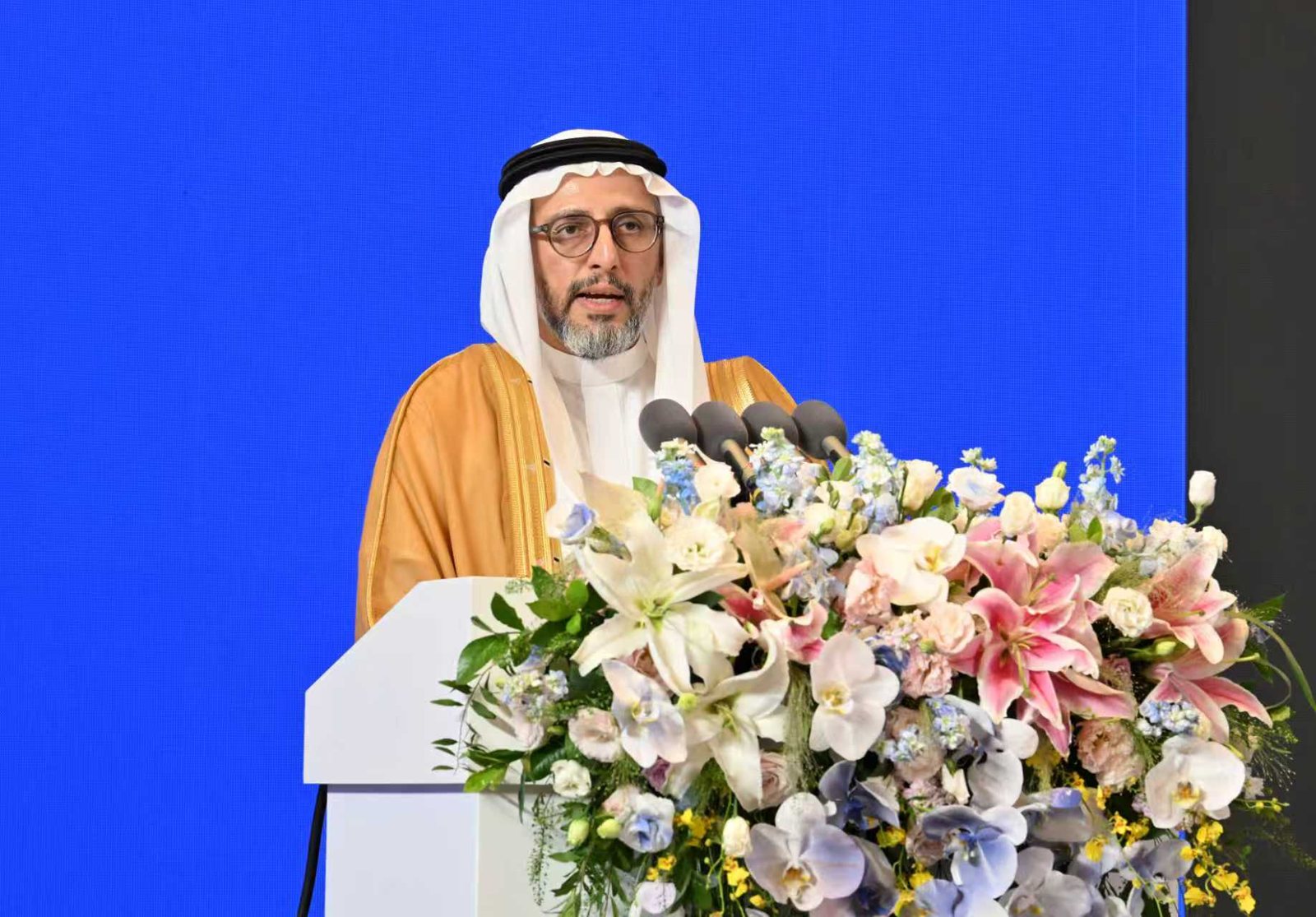 Afzal delivering the Food Security Corridors keynote at the China–Arab States Expo