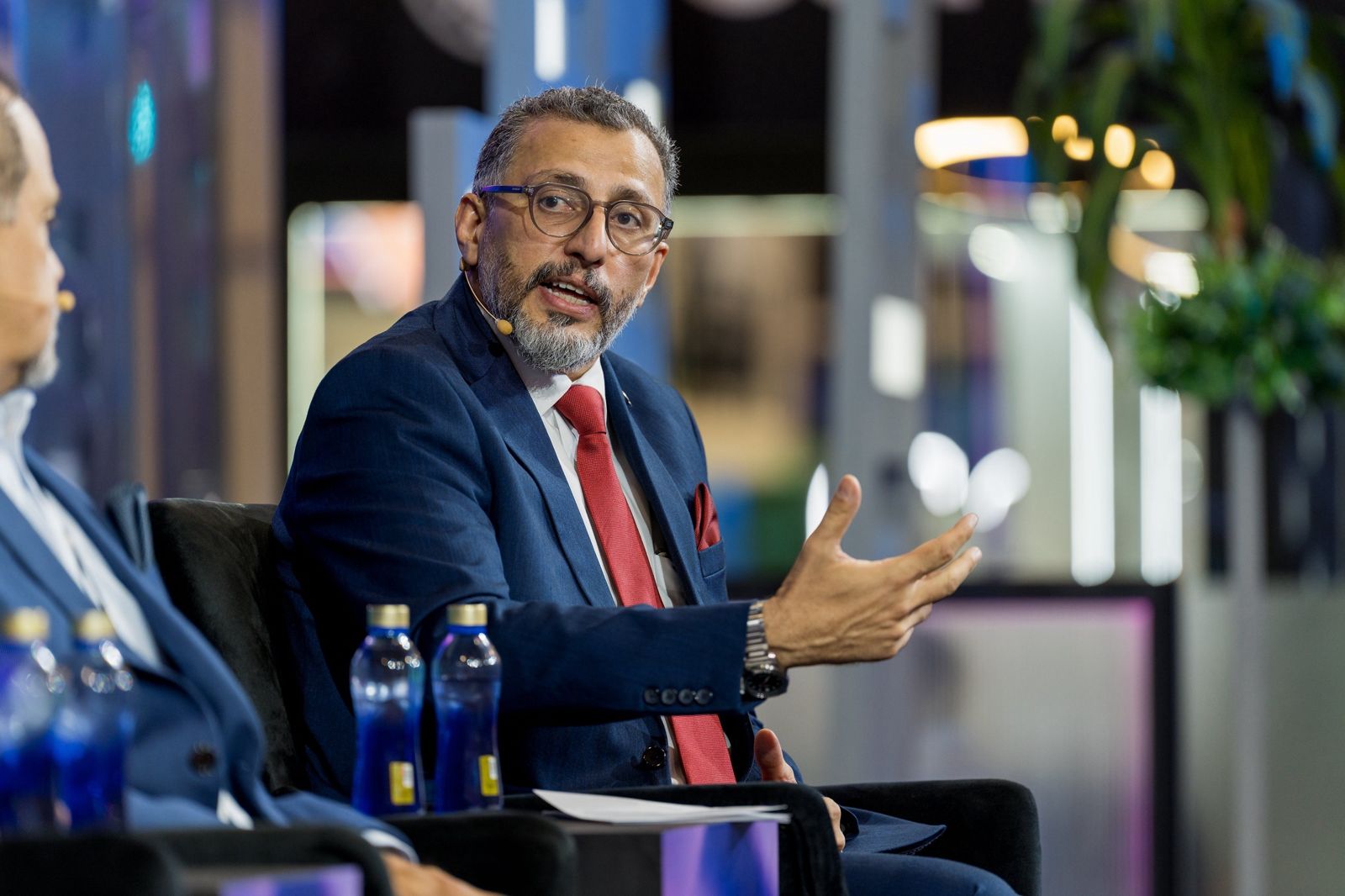 Afzal Hussain Mohammed Nakheeb speaking on stage at LEAP 2026 in Riyadh